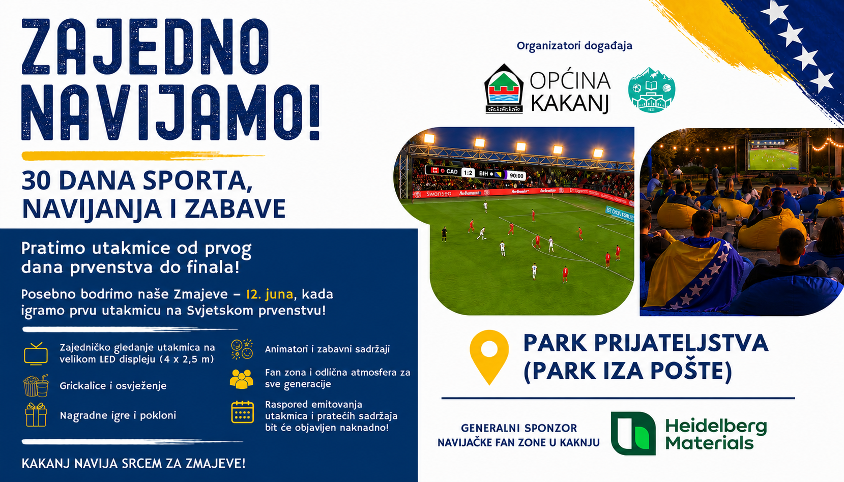 Heidelberg Materials Cement BiH generalni sponzor navijačke FAN ZONE u Kaknju!